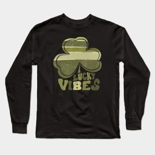 Lucky Vibes St Patrick's Day Shamrock Long Sleeve T-Shirt